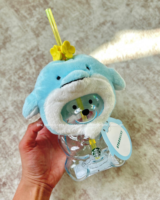 2026 Korea Jeju Island Exclusive Dolphin Bearista Glass Cold Cup (READY TO SHIP)