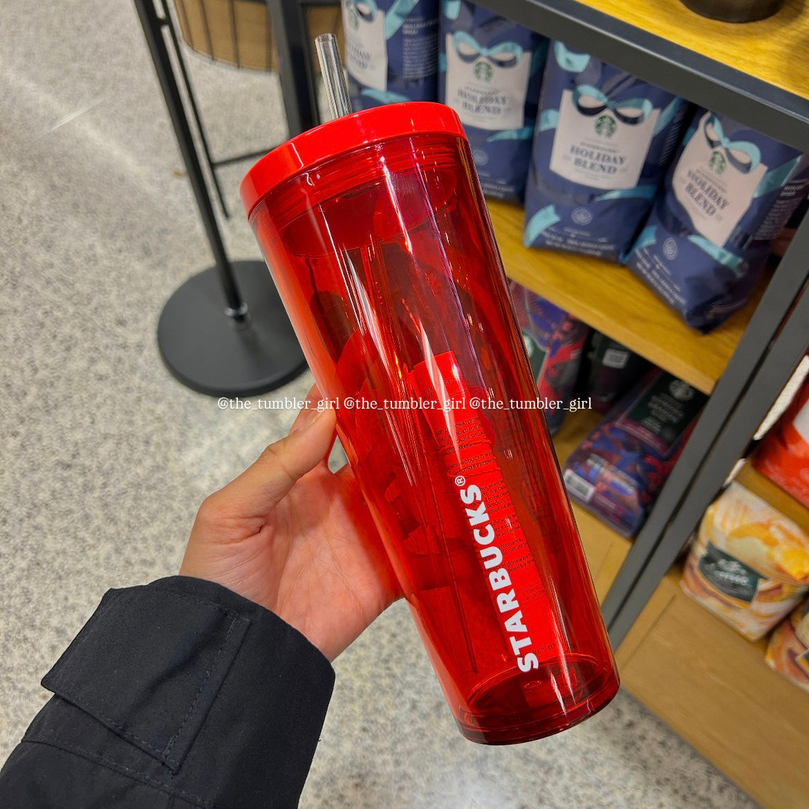 Starbucks Red Holiday with White Puppy Plastic Cold Cup Tumbler (READY TO SHIP)