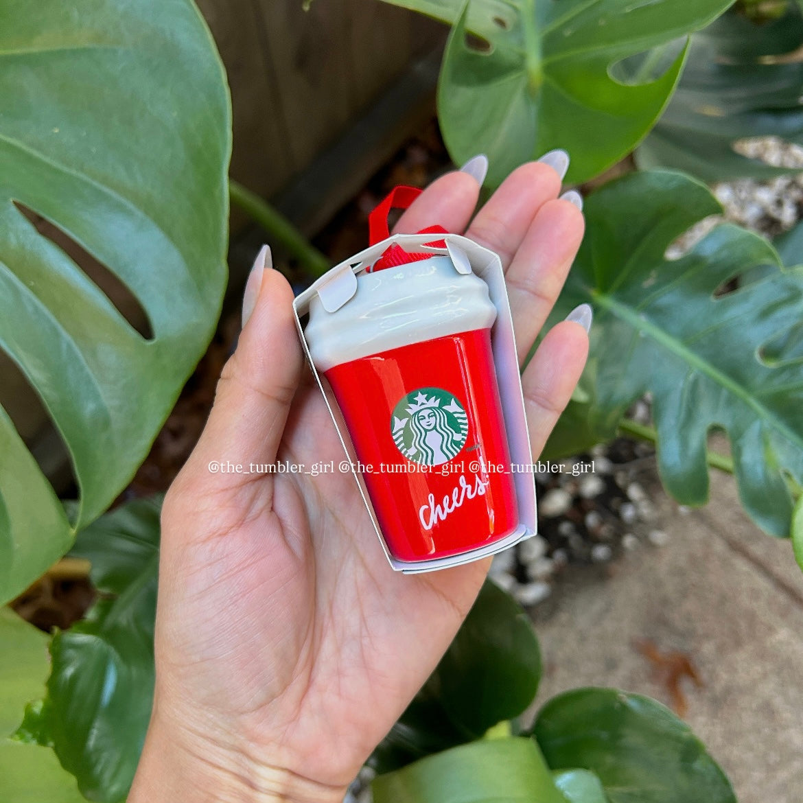 Starbucks 2025 Holiday Red Ceramic Mini Hot Cup ‘Cheers!’ Tree Ornament (READY TO SHIP)