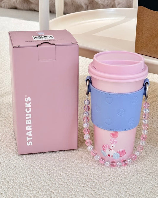 Starbucks 2026 China Valentine’s Day Sweet Duck 14oz Stainless Steel Push Lid Tumbler + Sleeve (READY TO SHIP)