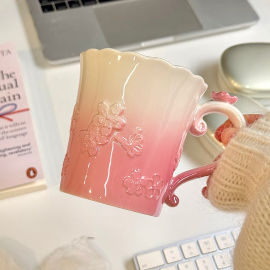 Starbucks China Twilight Sakura Series 12oz Embossed Mug
