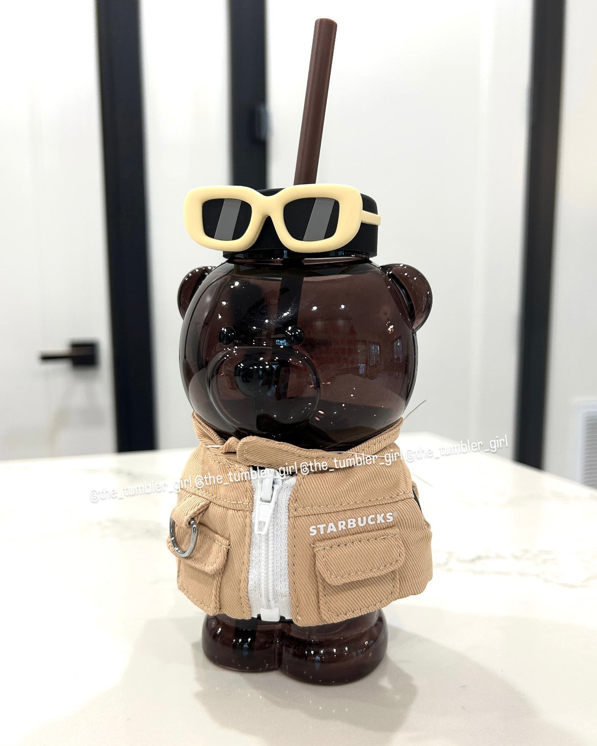 2026 China Shanghai Exclusive Brown Bearista Glass Cold Cup (READY TO SHIP)