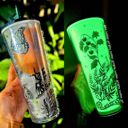 Starbucks Halloween Glow in the Dark Night Moth Cold Cup Tumbler (READY TO SHIP)