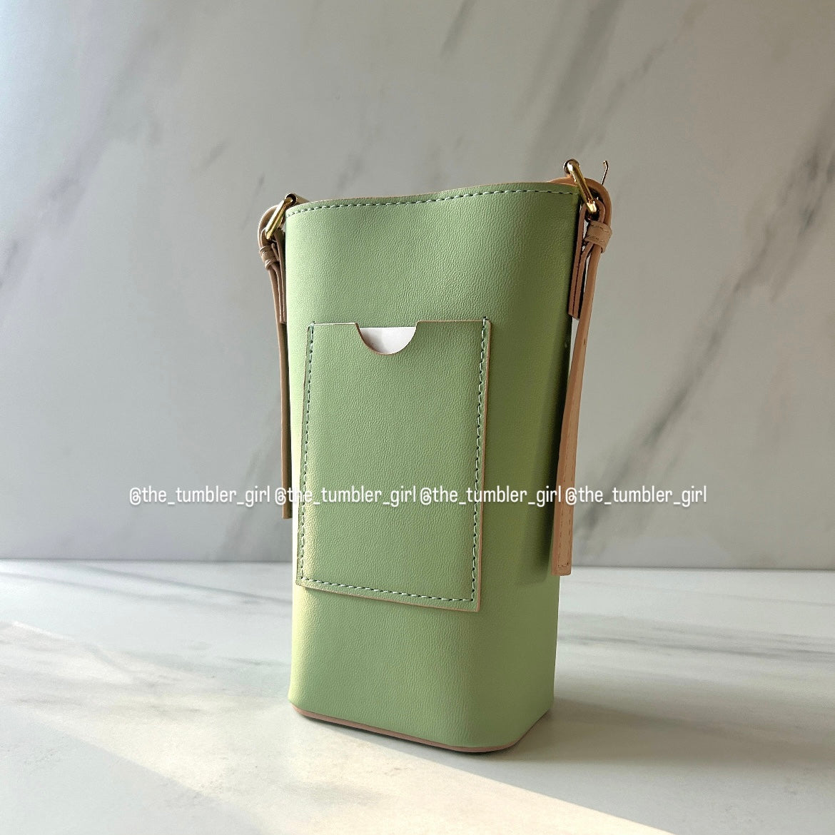 Starbucks China avocado green mini crossbody bucket pouch