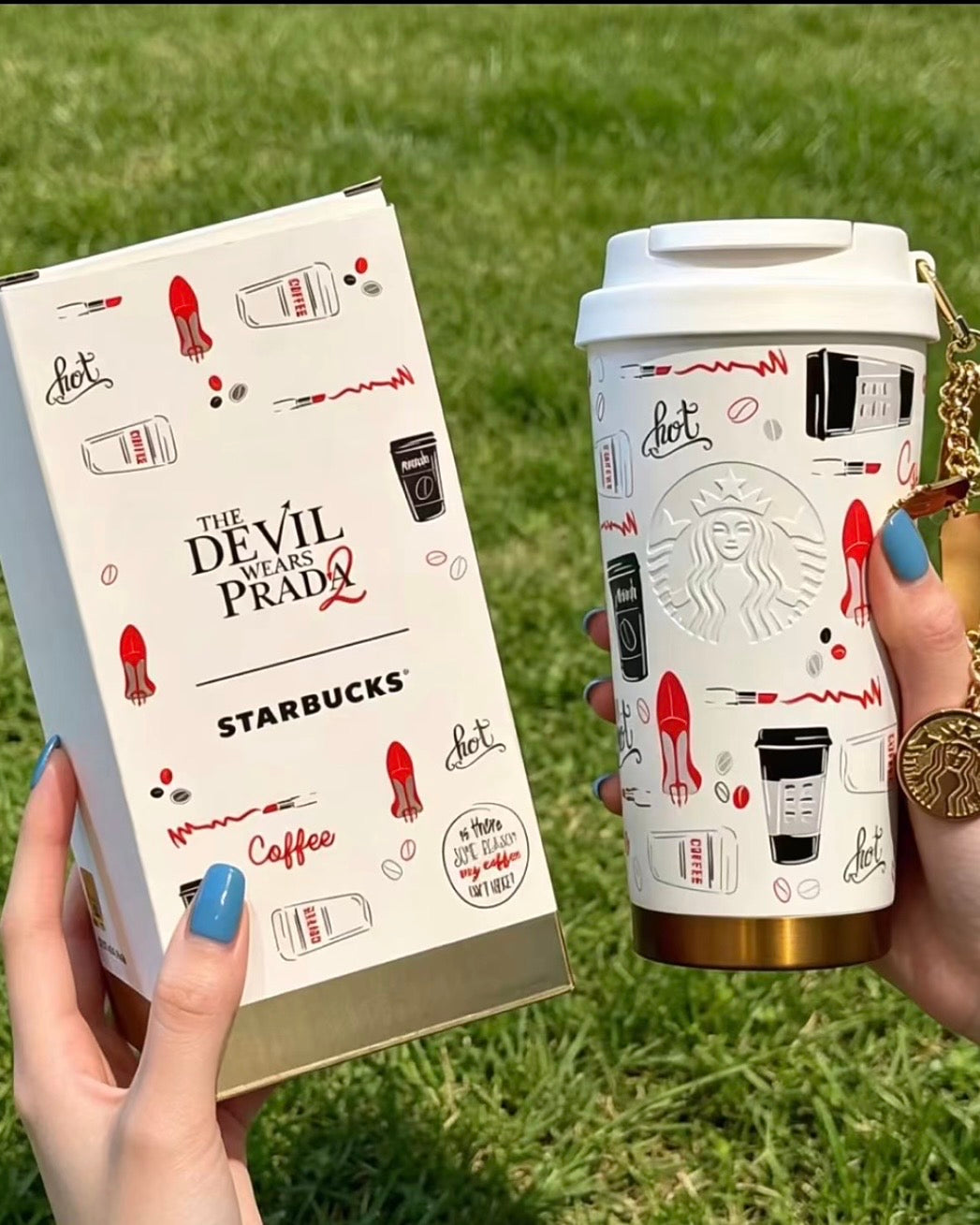 Starbucks China x The Devil Wears Prada Stainless Steel Tumbler 16oz With Charm
