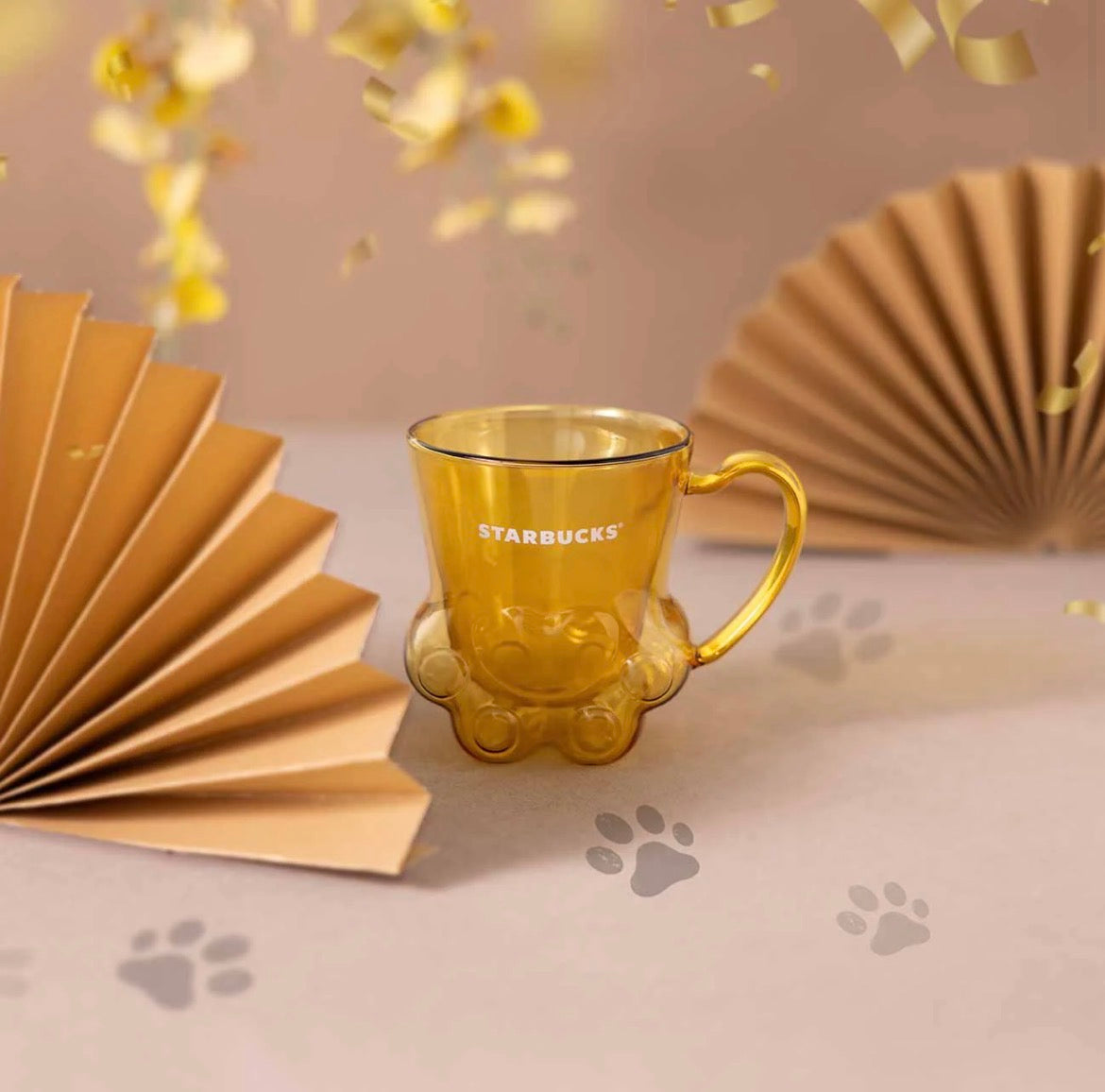 Starbucks Hong Kong Cat Paw Glass Cold Cup 15oz (READY TO SHIP)