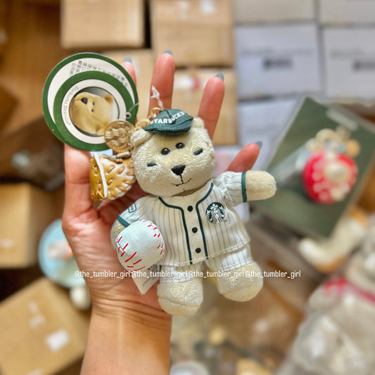 Starbucks Taiwan 2026 Baseball Series Bearista Keychain (ships late March)