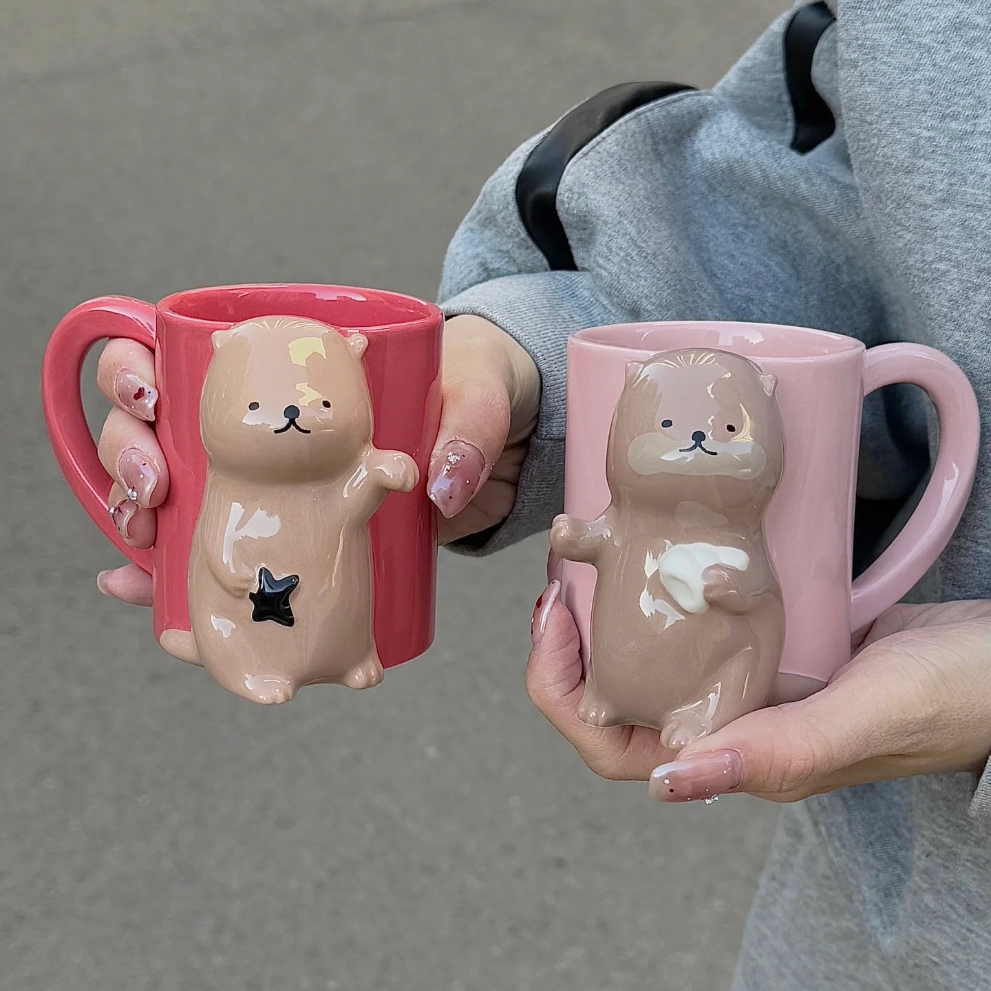 Starbucks China 2025 Valentine's Day 8oz Otter Ceramic Mugs Set (READY TO SHIP)
