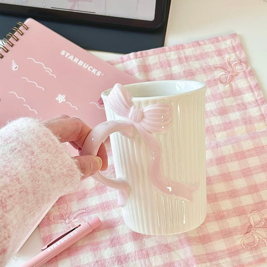 Starbucks China Pink Bow White Ceramic Mug 12oz (READY TO SHIP)
