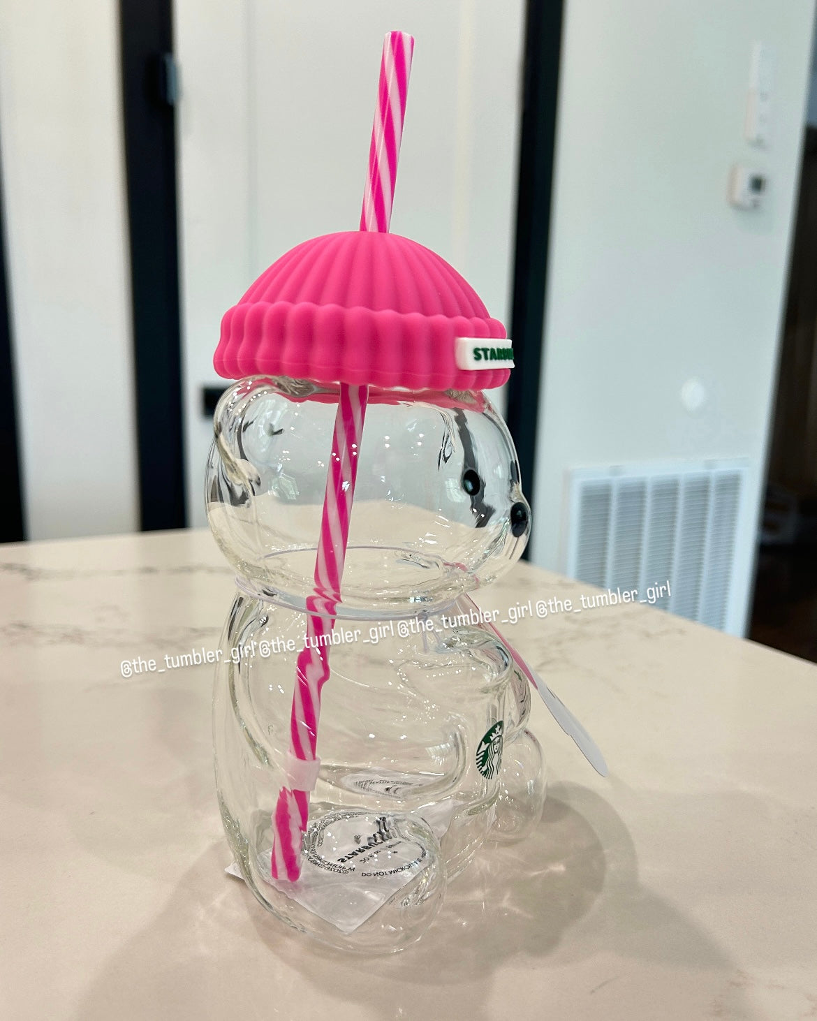 2026 Korea Exclusive Barbie Pink Bearista Glass Cold Cup Limited Edition (READY TO SHIP)