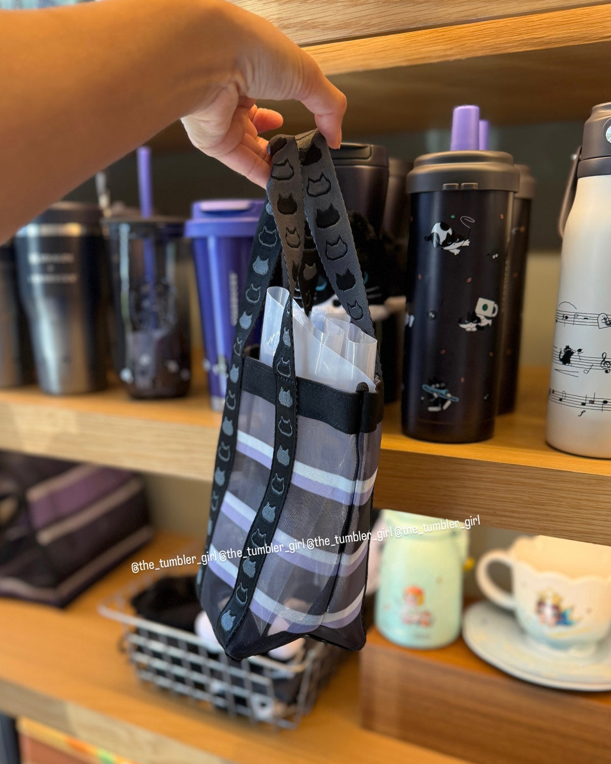 2026 Taiwan Black Cat Fairy Band Release Togo Drink Mini Mesh Tote (Ships Early November)