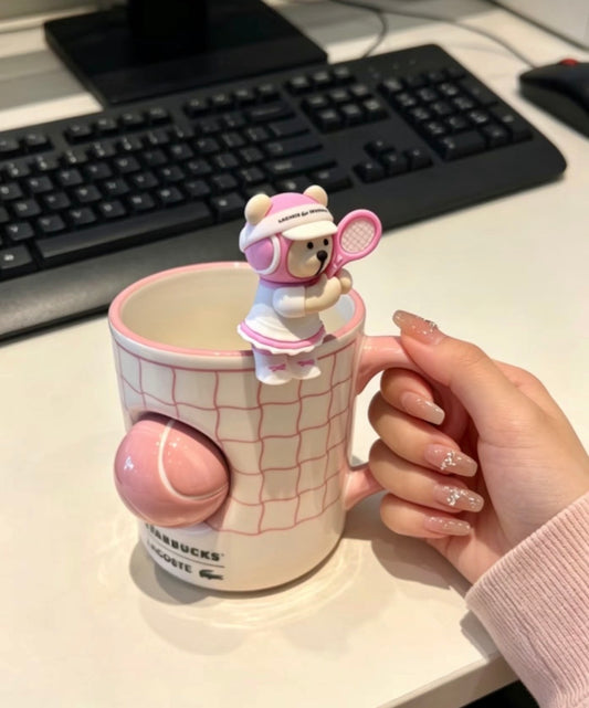 Starbucks China x Lacoste Pink Tennis Mug 12oz with Stopper (ships Early May)