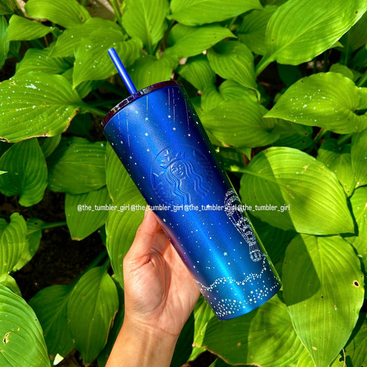 Starbucks Korea 2023 Glittery Blue Stainless Steel 24oz Tumbler