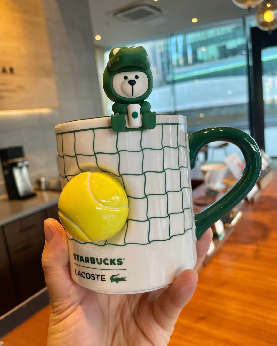 Starbucks China x Lacoste Green Tennis Mug 12oz with Stopper (READY TO SHIP)