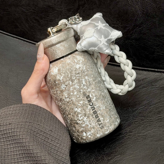 Starbucks China Violet Night Galaxy 10oz Silver Titanium Cup with Pendant