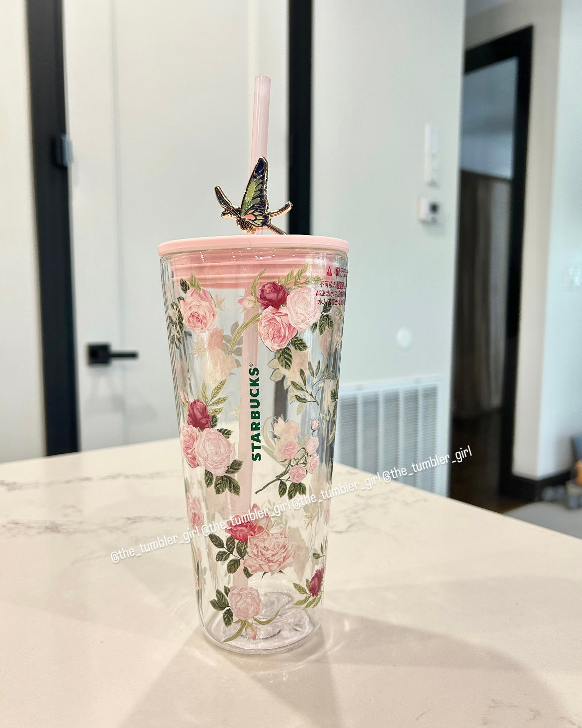2026 China Exclusive Rose Garden Series 21oz Glass Cold Cup (READY TO SHIP)