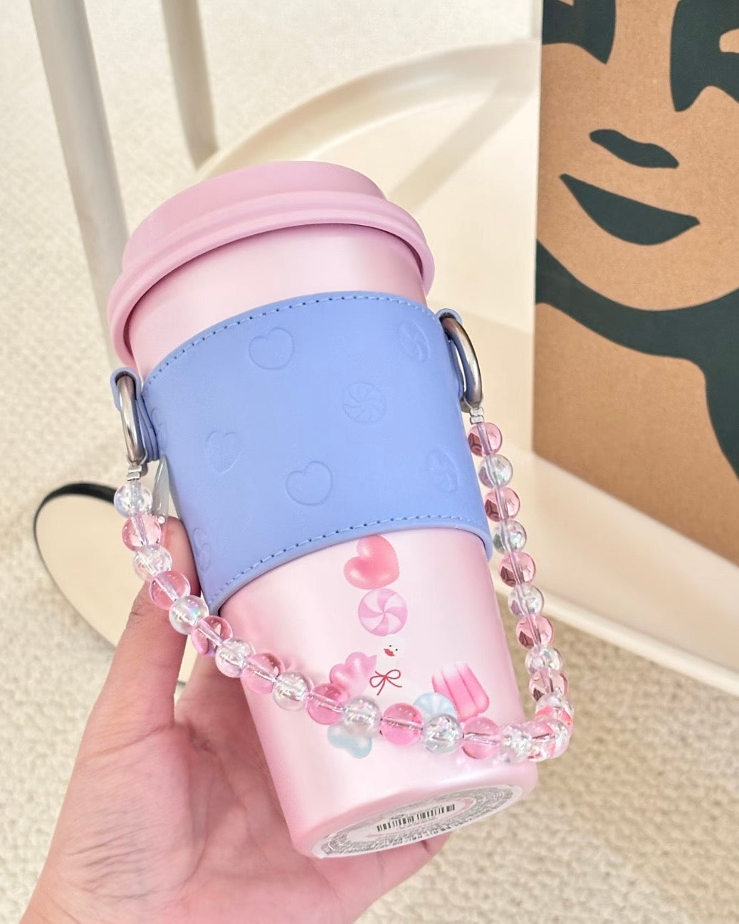 Starbucks 2026 China Valentine’s Day Sweet Duck 14oz Stainless Steel Push Lid Tumbler + Sleeve (READY TO SHIP)
