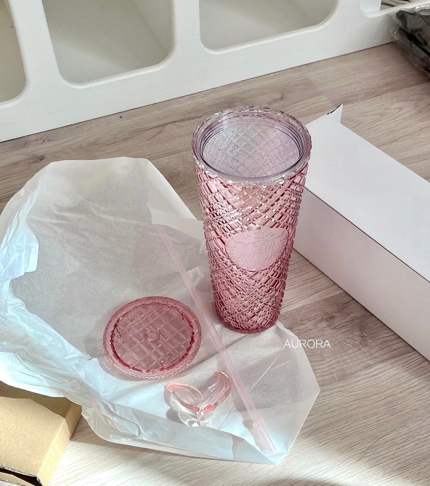 Starbucks China exclusive glittery jeweled tumbler (pink/green)