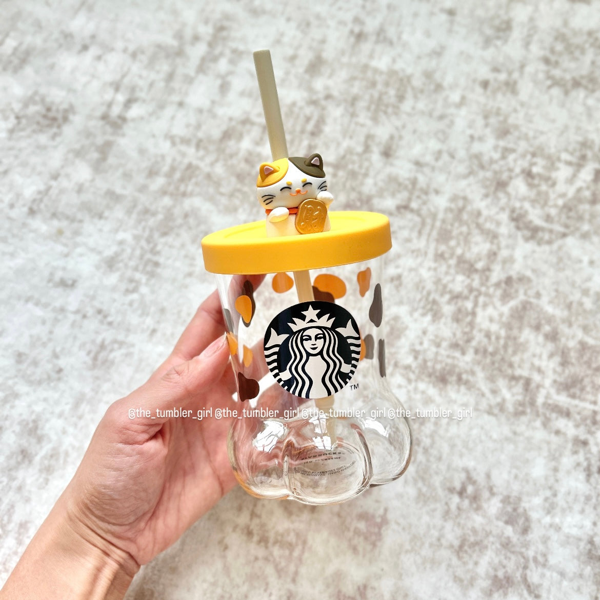 Starbucks Hong Kong Lucky Cat Paw Glass Cold Cup 12.2oz (READY TO SHIP)