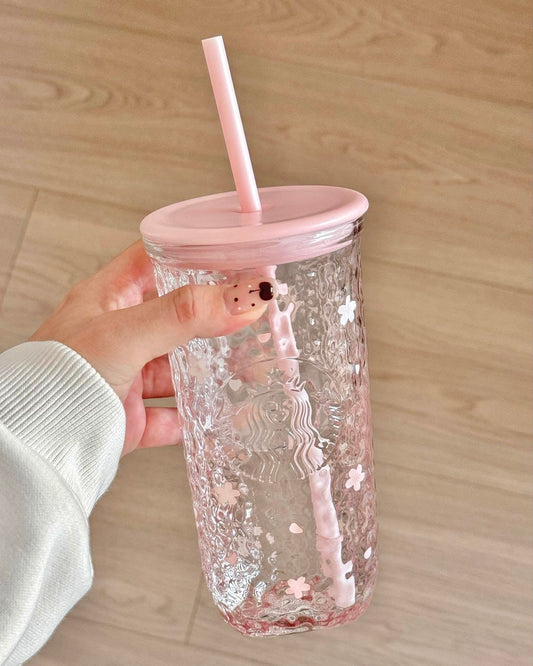 Starbucks Hong Kong Blossom Triangle Glass Cold Cup 16oz  (ships late March)