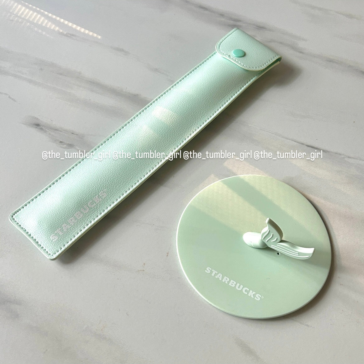 Starbucks China mint straw set with mermaid silicone lid