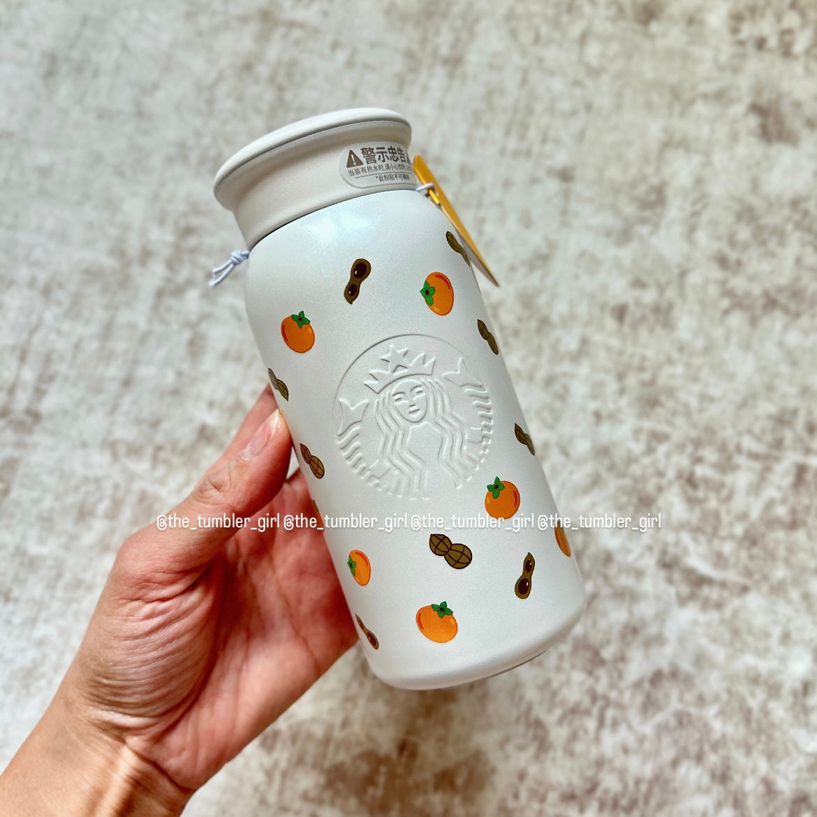 Starbucks China Peanut Crossbody Tumbler Set 12oz Stainless Steel Cup with Plush Bag (READY TO SHIP)