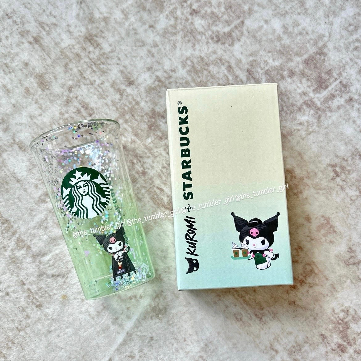 2025 Hong Kong Exclusive 12oz Kuromi Double Wall Glass Cold Cup (READY TO SHIP)