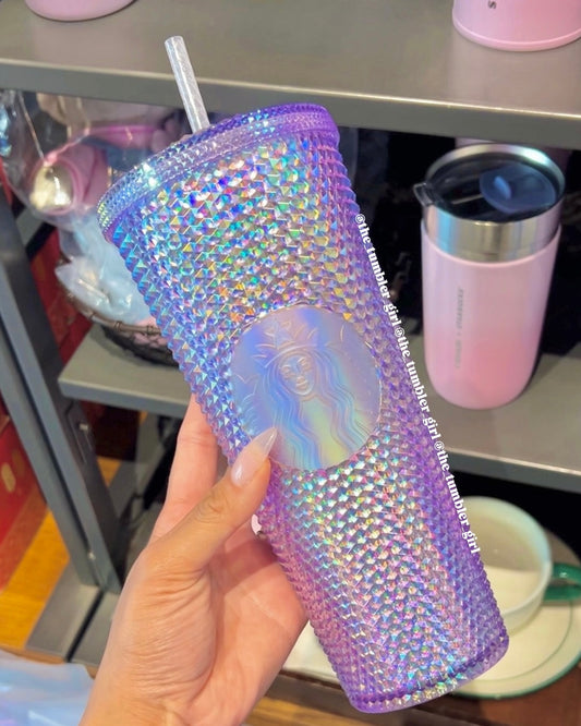 Starbucks Taiwan 2024 Purple Iridescent Studded Tumbler