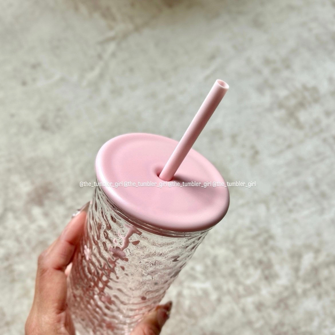 2026 China Release 16oz Sakura Triangular-Shaped Glass Cold Cup (READY TO SHIP)