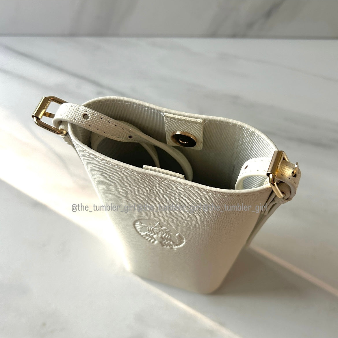 Starbucks China ivory white mini crossbody bucket pouch