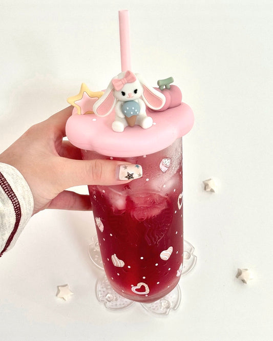 Starbucks China 2026 Summer Dessert Series 18oz Heart-Shaped Bottom Glass Cold Cup