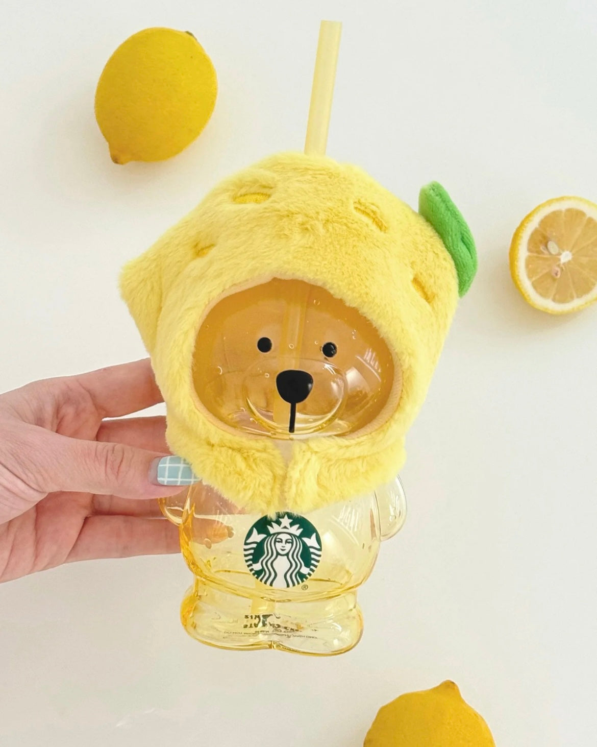Starbucks China 2025 15.5oz Lemon Bearista Glass Cup (READY TO SHIP)