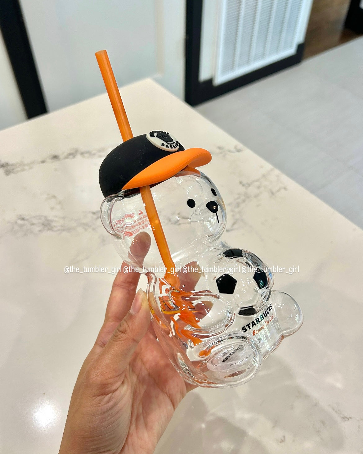 2026 China Exclusive 20oz Soccer Bearista Glass Cup (READY TO SHIP)