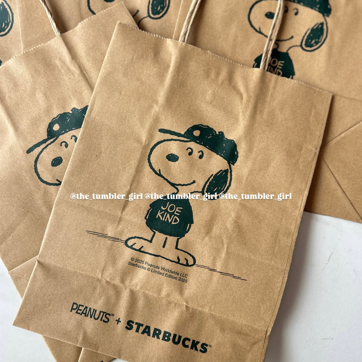 Set of 5 Starbucks Taiwan x PEANUTS Overseas Exclusive Shopping Bags (READY TO SHIP)
