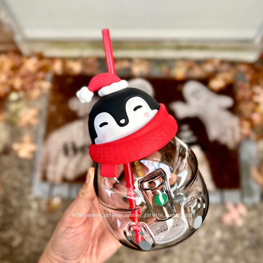 Starbucks China Exclusive Penguin Glass Cold Cup 22oz (READY TO SHIP)