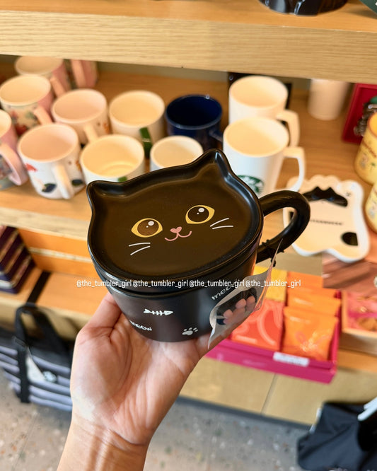 2026 Taiwan Halloween Release Black Cat Glow-in-the-Dark Mug & Lid Set (Ships Early November)