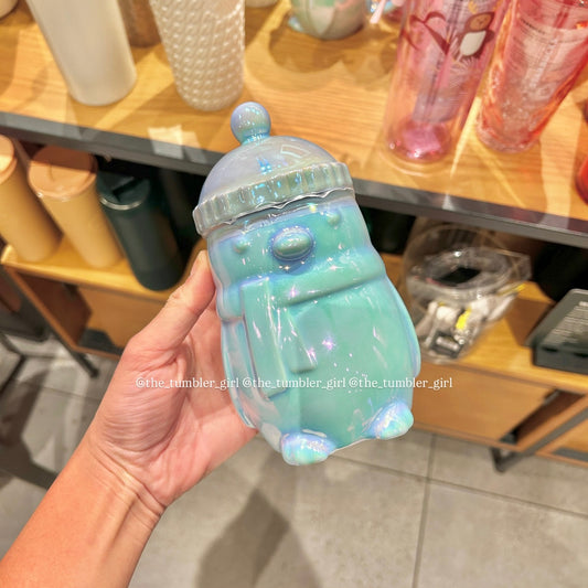 Starbucks Iridescent Ice-Blue Penguin Ceramic Mug with Beanie Lid 14oz (READY TO SHIP)
