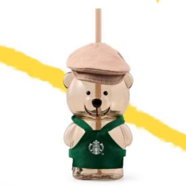 Starbucks Shanghai 2026 Pop-Up Exclusive 16oz Green Apron Bearista Glass Cold Cup