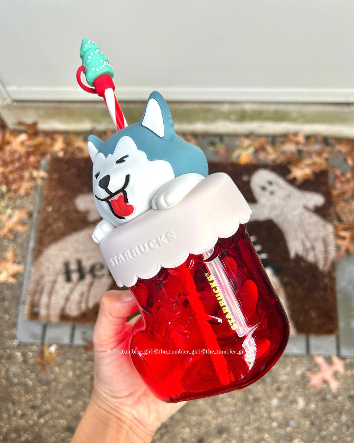 Starbucks China Exclusive Christmas Husky Glass Cold Cup 20oz (READY TO SHIP)