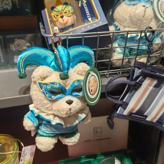 Starbucks Taiwan Venice Mask Bearista Plushie Keychain (ships late March)
