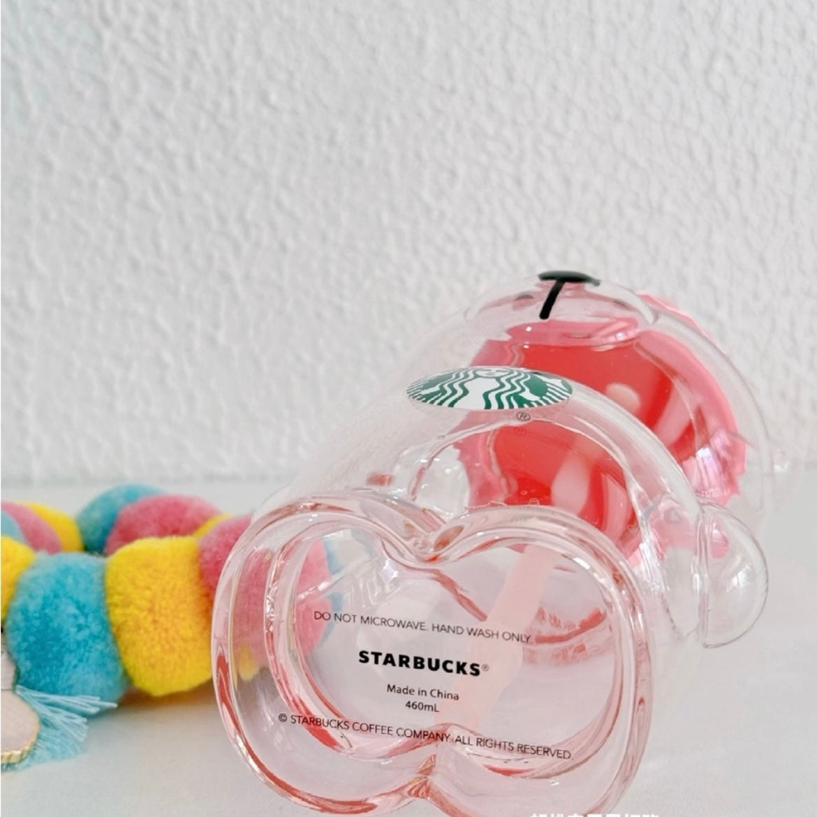 HARD TO FIND Starbucks China Alpaca Bearista Glass Cup 16oz (READY TO SHIP)