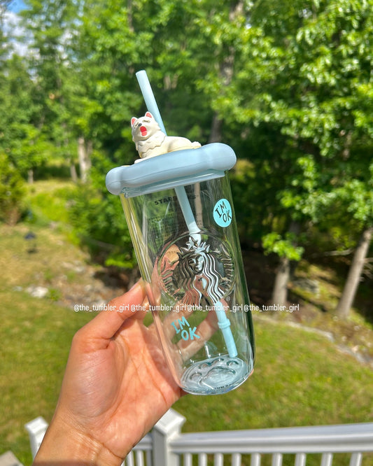 2026 China Exclusive Paw Series 16.9oz Glass Cold Cup – Heart-Shaped Bottom & Paw Print Base (READY TO SHIP)