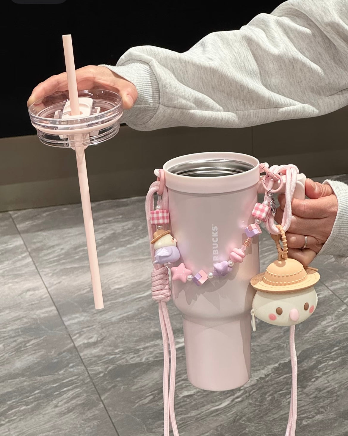 Starbucks China 40oz Pink Stainless Steel Tumbler with Accessories (READY TO SHIP)