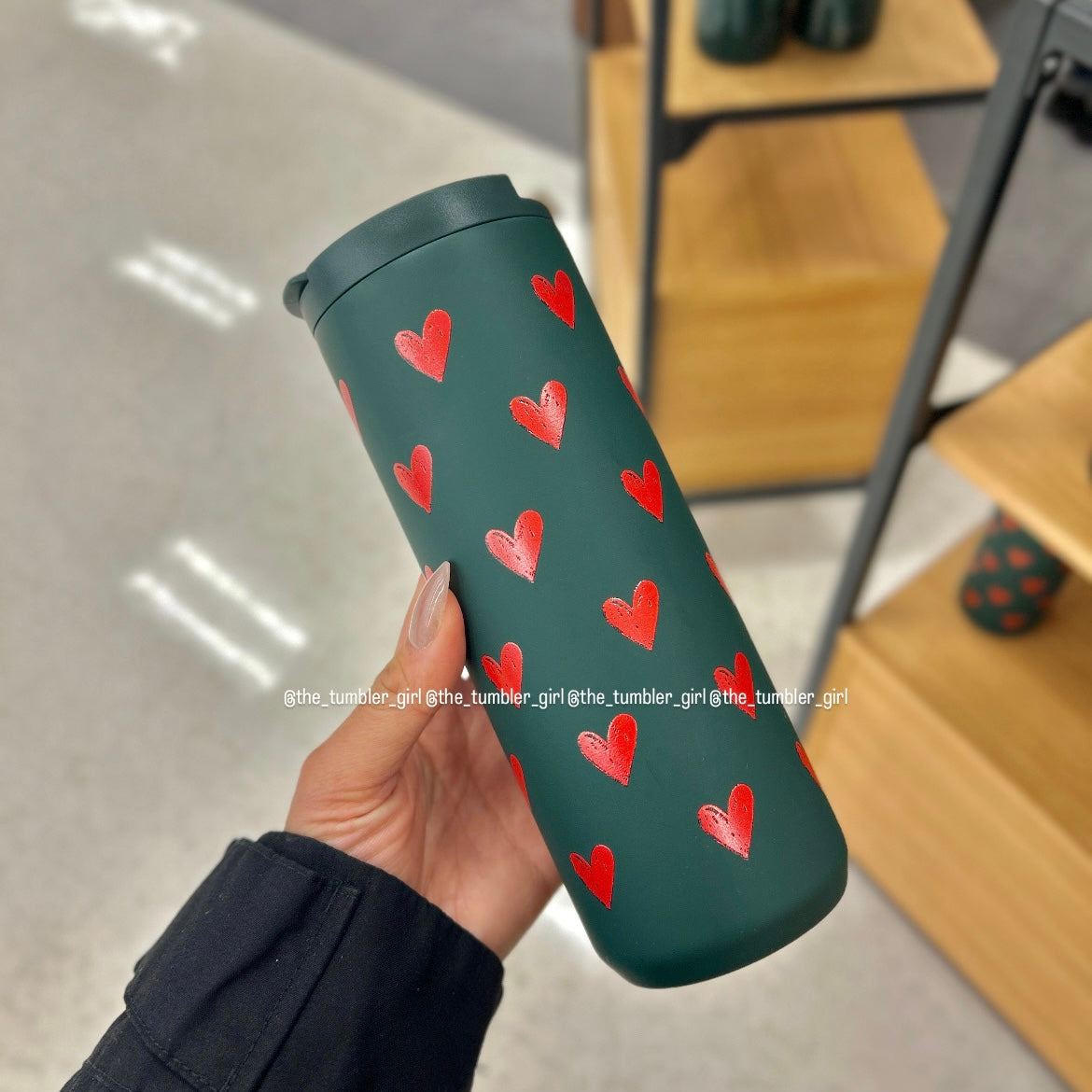 Starbucks 2026 Valentines Heart Green & Red SS Bottle Tumbler