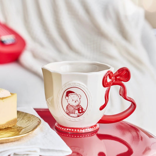 Starbucks China Christmas Bear Red Bow Ceramic Mug 10oz (READY TO SHIP)