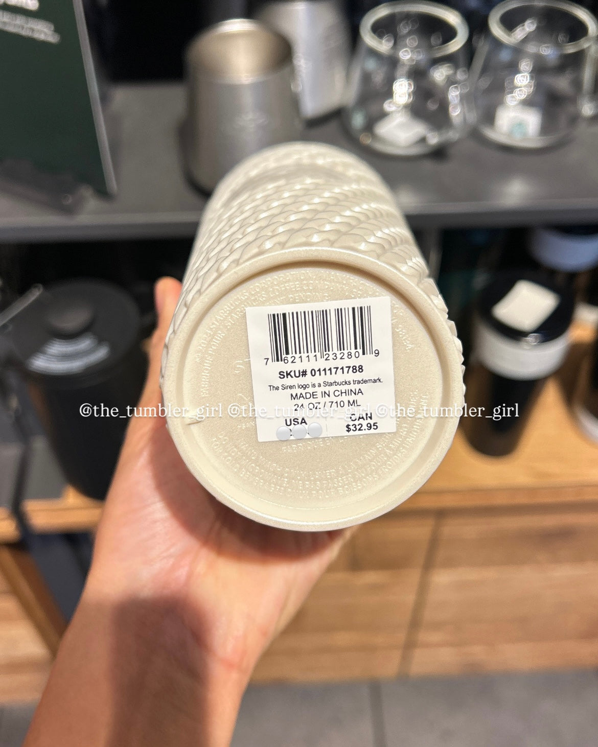 Starbucks Matte Cream White Cable Knit Venti Tumbler