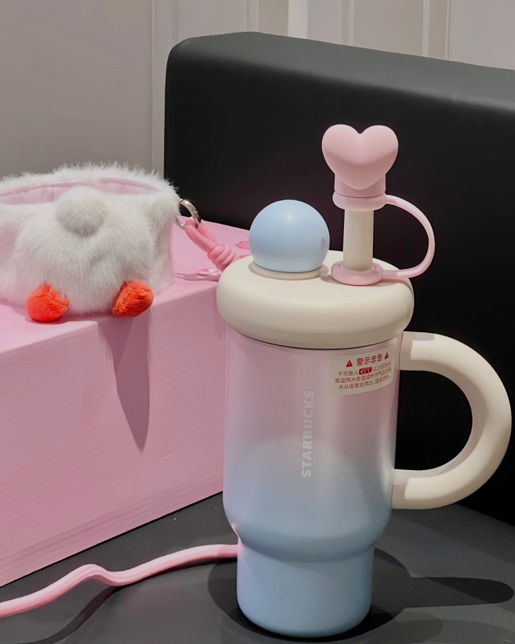 Starbucks 2026 China Valentine’s Day Sweet Duck Stainless Steel Tea Strainer Tumbler + Sleeve 28oz (READY TO SHIP)