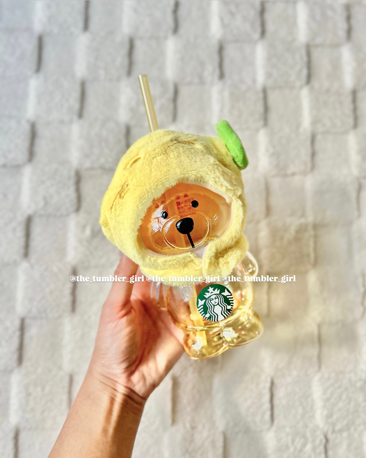 Starbucks China 15oz Lemon Bearista Glass Cup (READY TO SHIP)