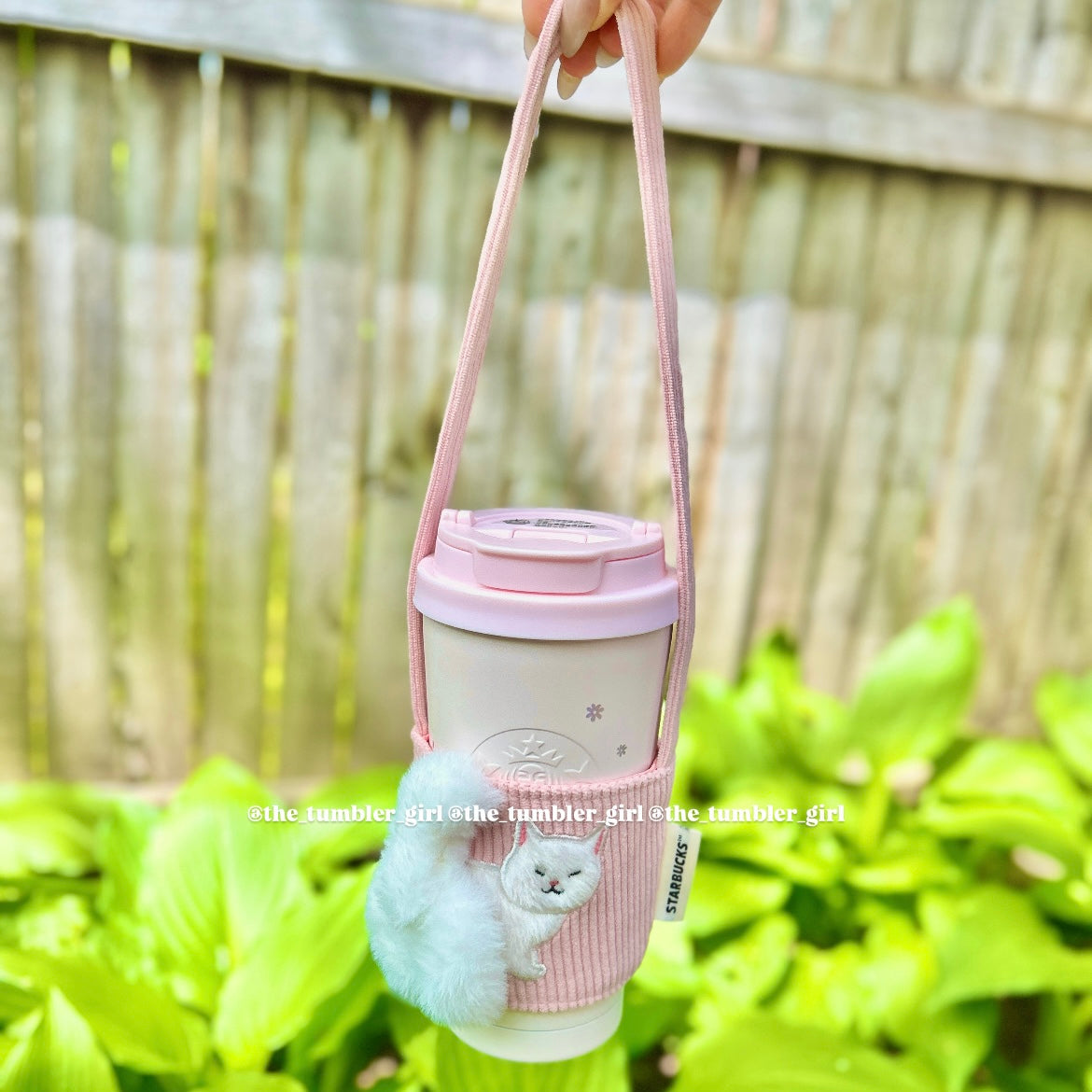 Starbucks Taiwan Exclusive White Cat Pink Drink Holder (READY TO SHIP!)