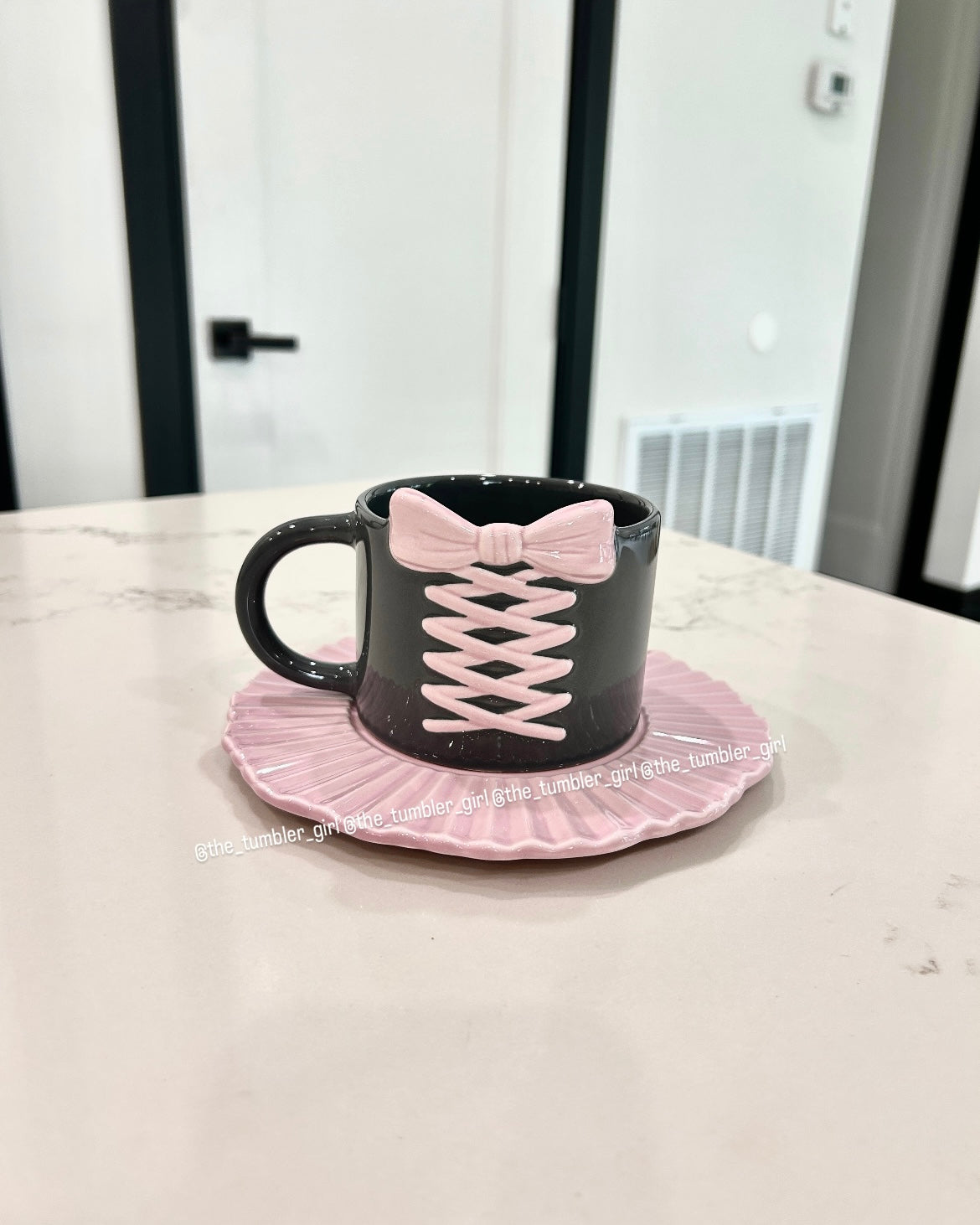 2026 China Exclusive Punk Ballet Pink 10oz Mug and Saucer Set (READY TO SHIP)